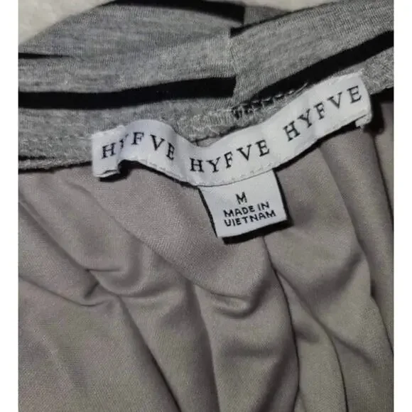 HYFVE Gray Black Striped Wrap Around Twist Front Mini Skirt Size Medium - Picture 7 of 10